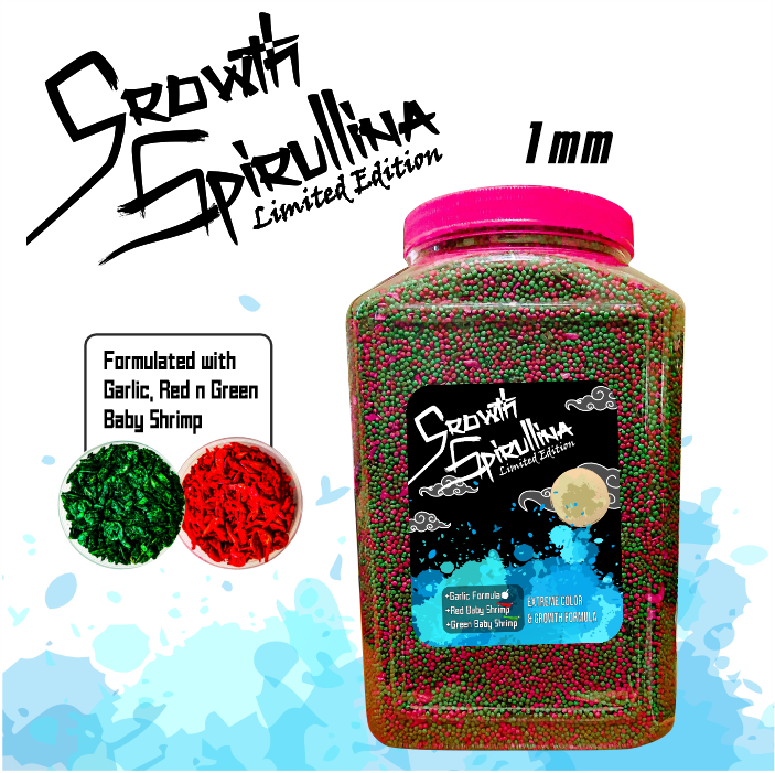 Growth Spirulina Limited Edition Campuran Ekstrak Bawang Putih dan Baby Shrimp [TOPLES 1,6 & REFILL 1KG]