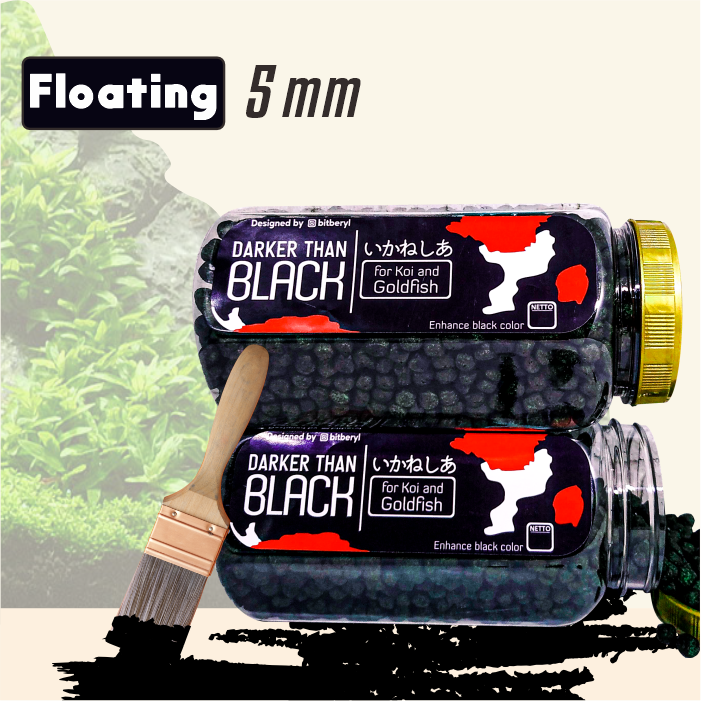 Darker Than Black Naikkan Hitam [TOPLES BIG SIZE] 350 - 400 gr Untuk Ikan Koi, Mas Koki, Channa