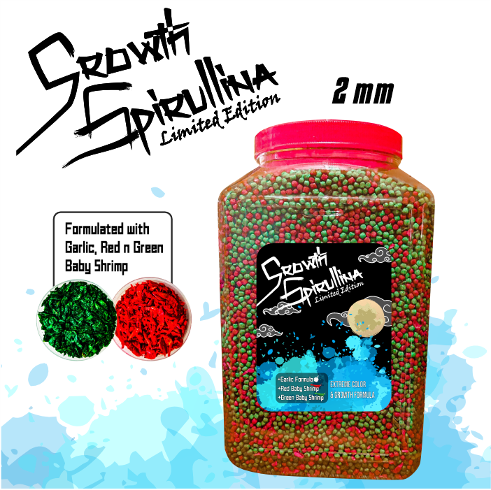 Growth Spirulina Limited Edition Campuran Ekstrak Bawang Putih dan Baby Shrimp [TOPLES 1,6 & REFILL 1KG]