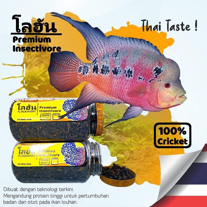 Pakan Pelet Makanan Ikan Louhan Premium Insectivore Jangkrik Kering
