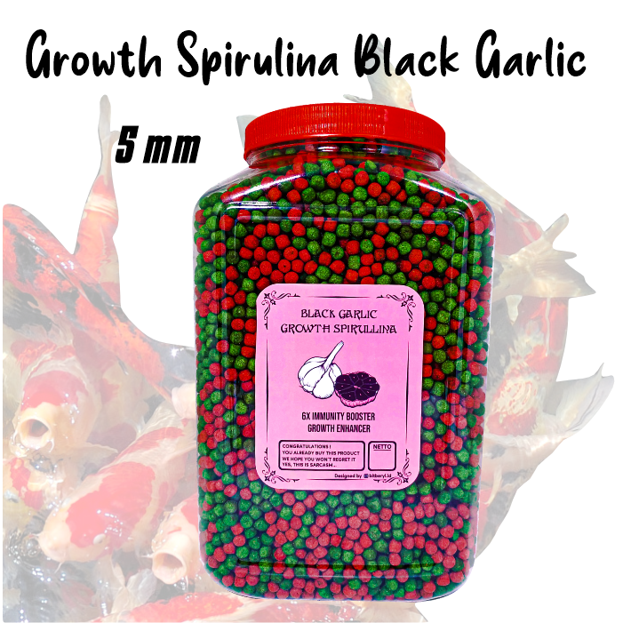 Growth Spirulina Ekstrak Bawang Hitam Untuk Daya Tahan Ikan Koi [TOPLES 1,6 & REFILL 1KG]
