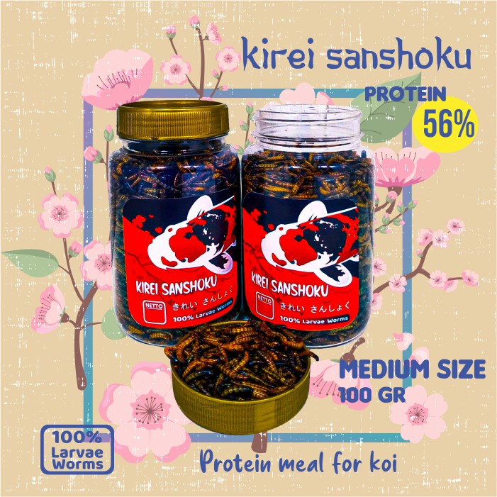 Pakan Ikan Koi Kirei Sanshoku Ulat Hongkong IKANESIA