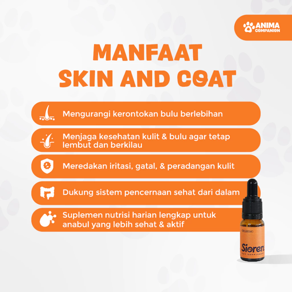 Sioren | Skin and Coat | Vitamin Bulu Kucing | Mengurangi Rontok, Menyehatkan Kulit & Bulu