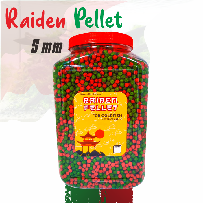 Raiden Pellet Ekstrak Bawang Putih Untuk Imunitas Ikan Mas Koki [TOPLES 1,6 & REFILL 1KG]
