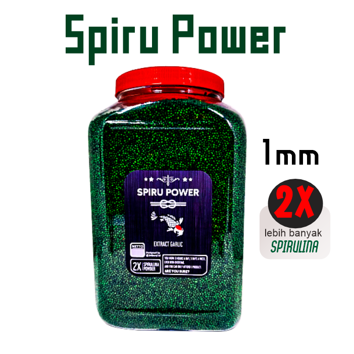 Spiru Power Lebih Banyak Spirulina Untuk Warna Ikan Koi [TOPLES 1,6 KG & REFILL 1KG]