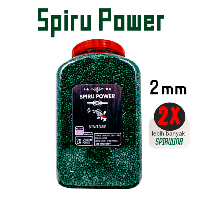 Spiru Power Lebih Banyak Spirulina Untuk Warna Ikan Koi [TOPLES 1,6 KG & REFILL 1KG]