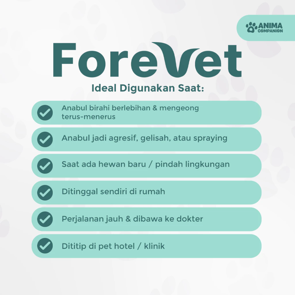 Forevet | Vitamin Stress Kucing Anjing | Suplemen Kucing dan Anjing Anti Stress Management