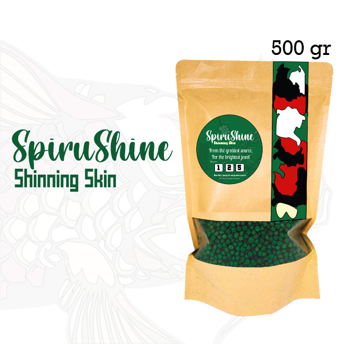 Pakan Ikan Spirushine Sisik Mengkilap 500 gr - Ikanesia