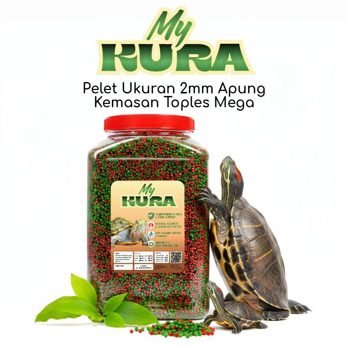 Ikanesia - My Kura Makanan Kura-Kura untuk Daya Tahan Tubuh [TOPLES MEGA SIZE & REFIL 1KG]  Ikanesia