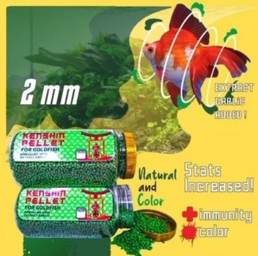 Pakan Pelet Makanan Ikan Mas Koki KENSHIN Pellet [TOPLES BIG SIZE 350 gr] BAWANG PUTIH IKANESIA