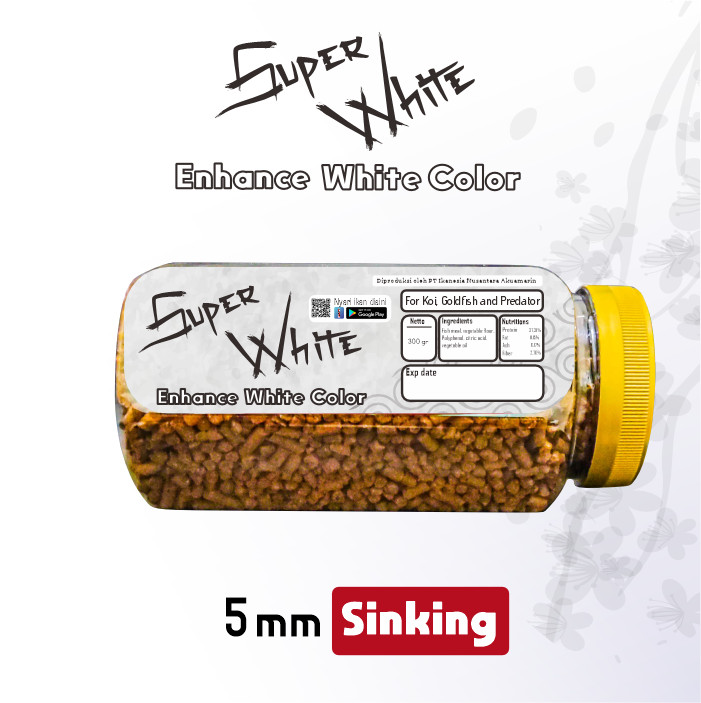 Super White Naikkan Warna Putih Ikan Koi, Mas Koki, Channa - Ikanesia
