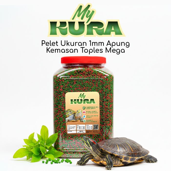 Ikanesia - My Kura Makanan Kura-Kura untuk Daya Tahan Tubuh [TOPLES MEGA SIZE & REFIL 1KG]  Ikanesia