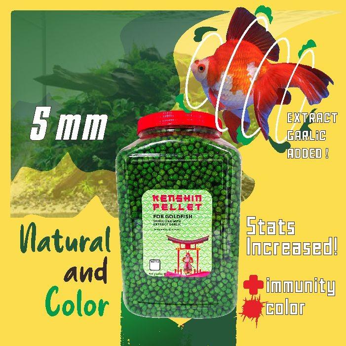 Pakan Pelet Makanan Ikan Mas Koki KENSHIN Pellet [TOPLES 1,6 KG & REFILL 1KG]  BAWANG PUTIH
