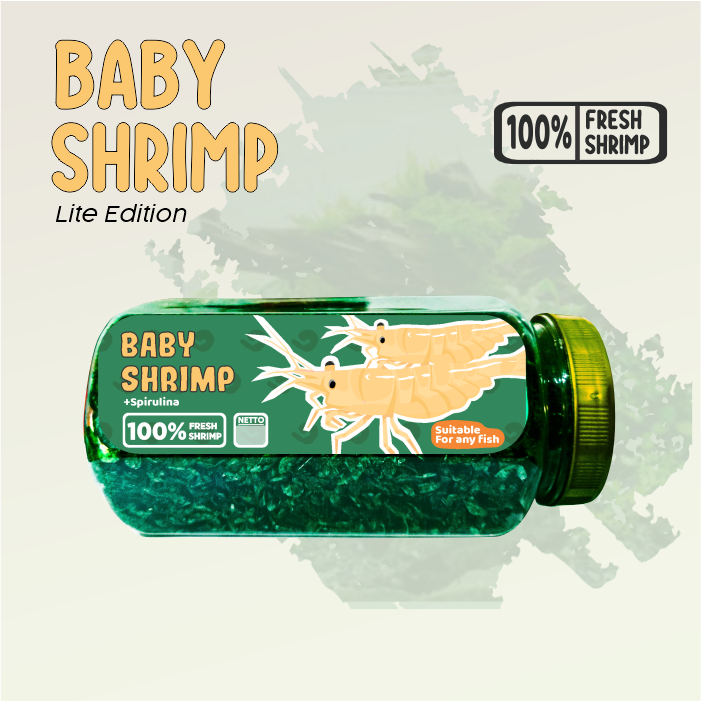 Baby Shrimp Lite Hijau Spirulina Naikkan Warna Ikan Koi, Mas Koki