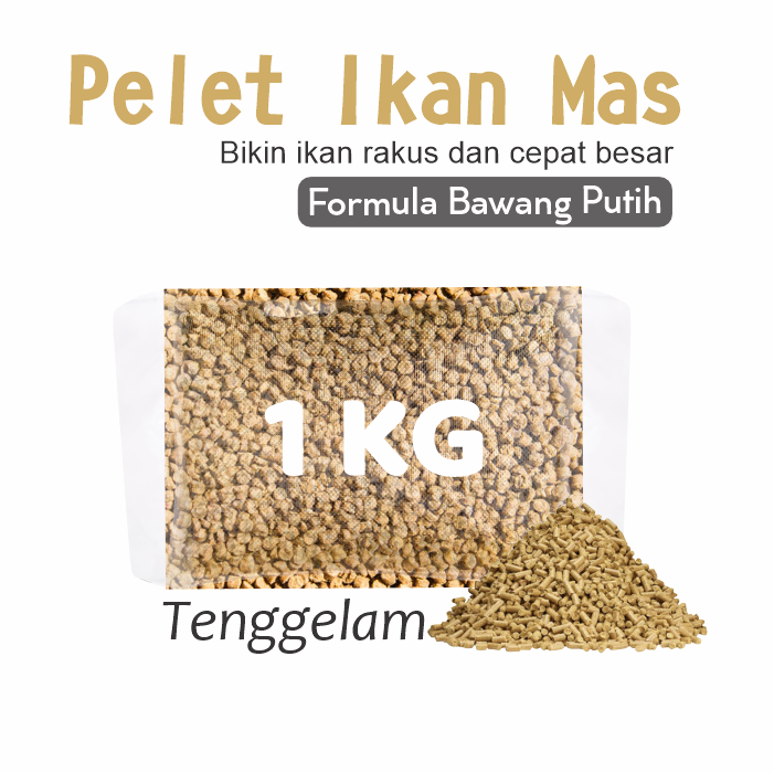Pelet Ikanesia Ekstrak Bawang Putih Untuk Ikan Mas, Lele, Nila, Lobster, Mujair, 