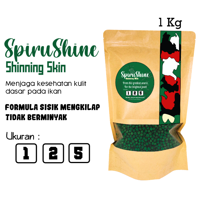 Pakan Ikan Spirushine Sisik Ikan Mengkilap 1 kg