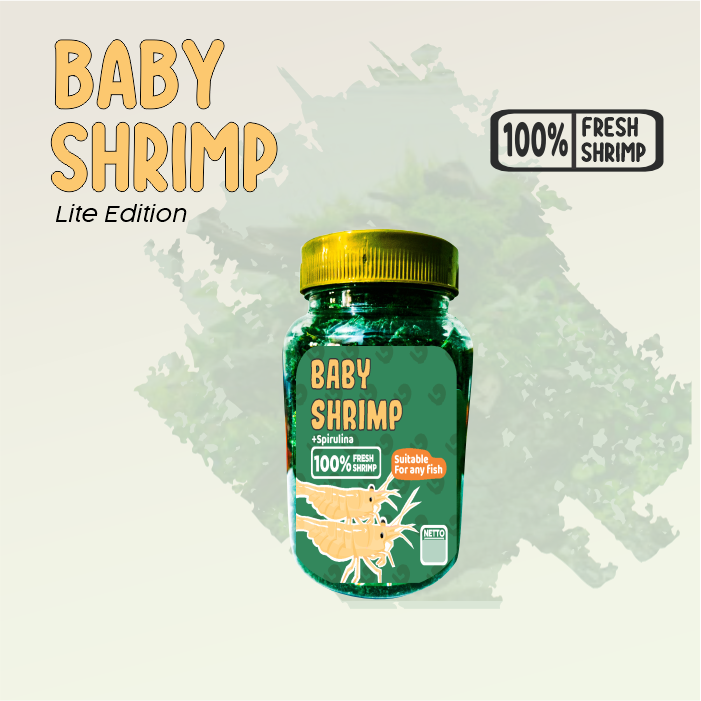 Baby Shrimp Lite Hijau Spirulina Naikkan Warna Ikan Koi, Mas Koki