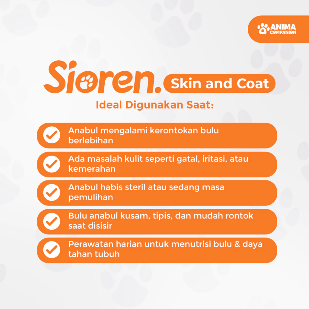 Sioren | Skin and Coat | Vitamin Bulu Kucing | Mengurangi Rontok, Menyehatkan Kulit & Bulu