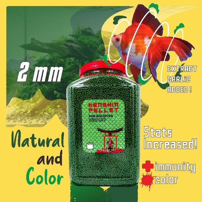 Pakan Pelet Makanan Ikan Mas Koki KENSHIN Pellet [TOPLES 1,6 KG & REFILL 1KG]  BAWANG PUTIH