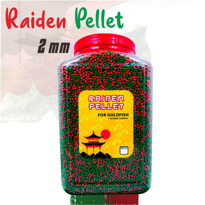 Raiden Pellet Ekstrak Bawang Putih Untuk Imunitas Ikan Mas Koki [TOPLES 1,6 & REFILL 1KG]