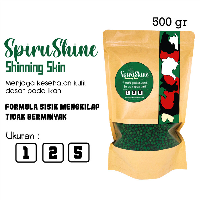 Pakan Ikan Spirushine Sisik Mengkilap 500 gr - Ikanesia