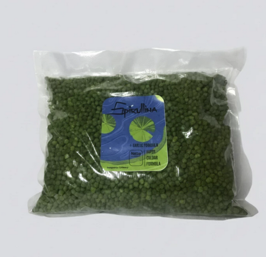 Pakan Ikan Koi SPIRULLINA [TOPLES 1,6 KG & REFILL 1KG] Toples Ekstrak BAWANG PUTIH IKANESIA