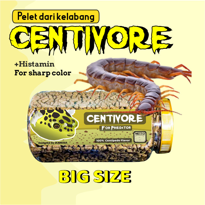 Centivore Pelet Kelabang Pewarna Alami Ikan Koi, Channa, Mas Koki