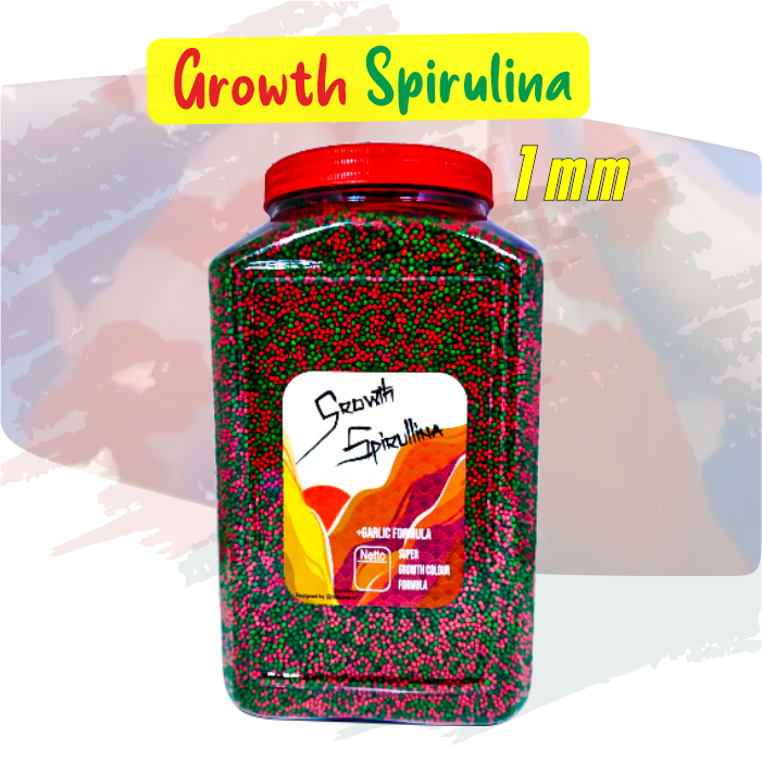 Growth Spirulina Ekstrak Bawang Putih Pakan Pelet Makanan Ikan Koi [TOPLES 1,6 & REFILL 1KG]