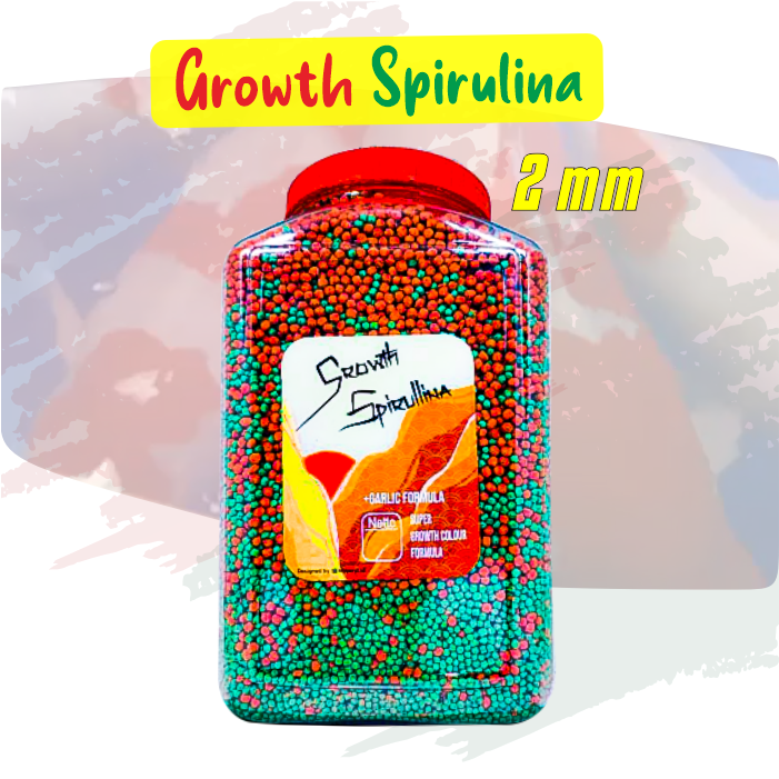 Growth Spirulina Ekstrak Bawang Putih Pakan Pelet Makanan Ikan Koi [TOPLES 1,6 & REFILL 1KG]