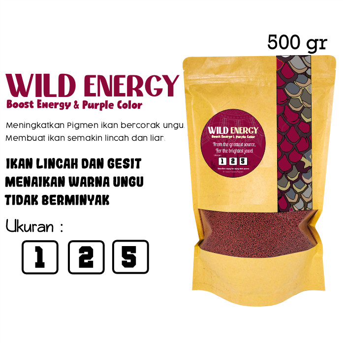 Wild Energy Naikkan Warna Ungu Untuk Ikan Koi dan Mas Koki 500 gr - Ikanesia