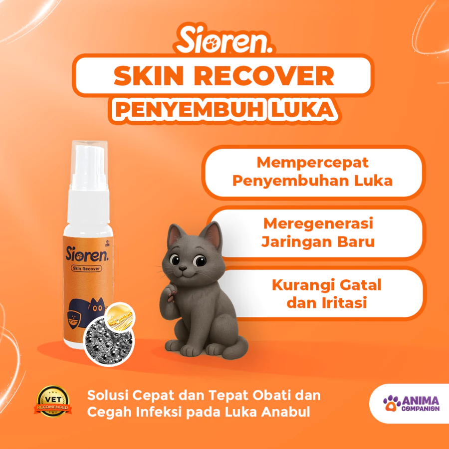 Sioren | Skin Recover | Penyembuh Luka Kucing | Antibakteri & Antijamur | Aman & Efektif