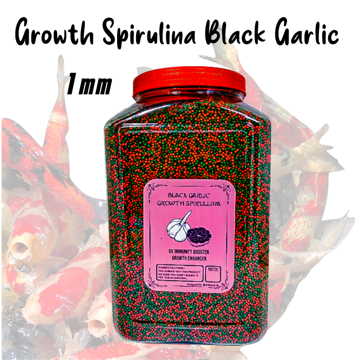 Growth Spirulina Ekstrak Bawang Hitam Untuk Daya Tahan Ikan Koi [TOPLES 1,6 & REFILL 1KG]