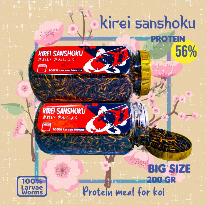 Pakan Ikan Koi Kirei Sanshoku Ulat Hongkong IKANESIA