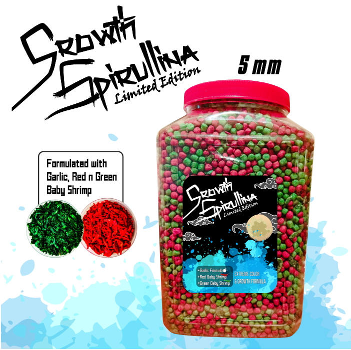 Growth Spirulina Limited Edition Campuran Ekstrak Bawang Putih dan Baby Shrimp [TOPLES 1,6 & REFILL 1KG]