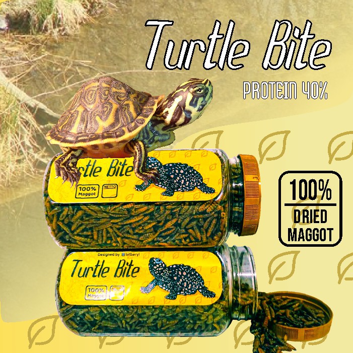 Pakan Kura-kura Turtle Bite Maggot BSF 150 gr Kura Ambon Kura Brazil AST IKANESIA