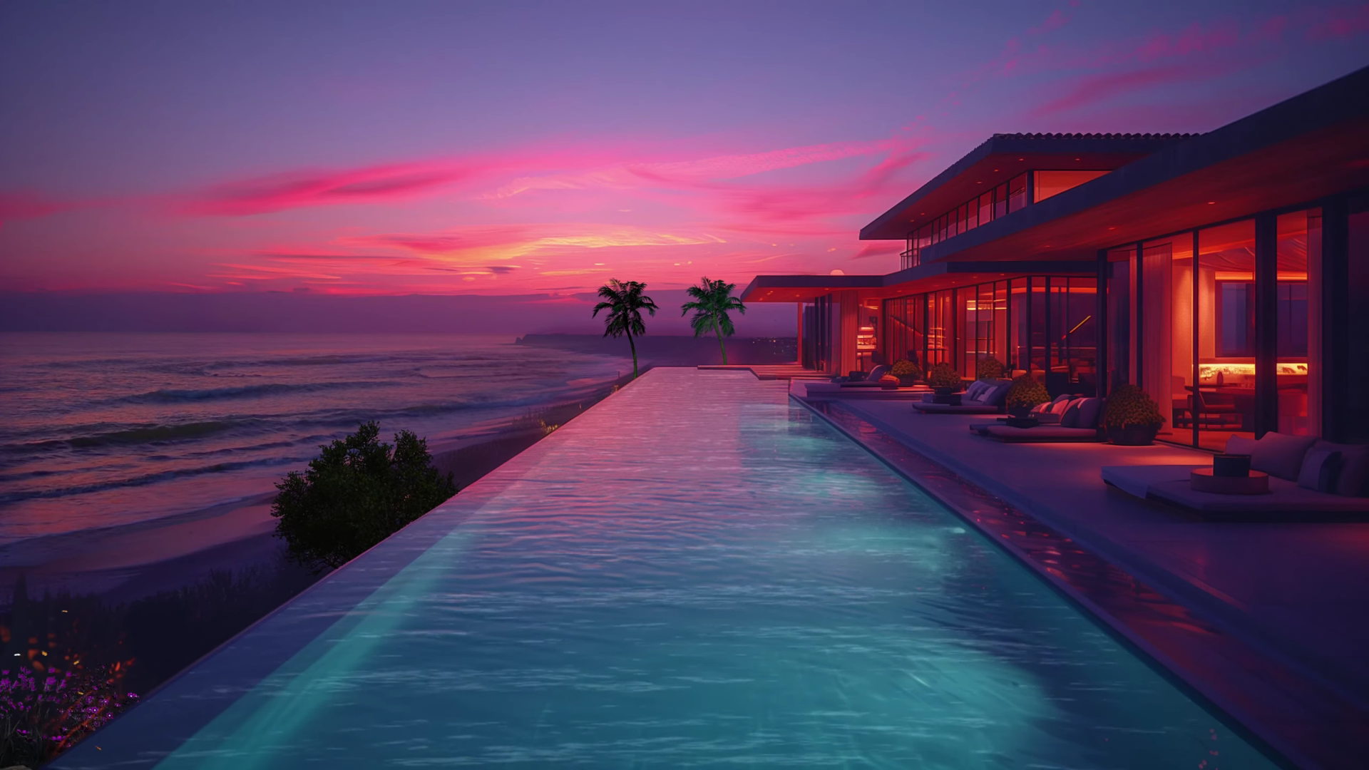 Fondo Video - Piscina Atardecer