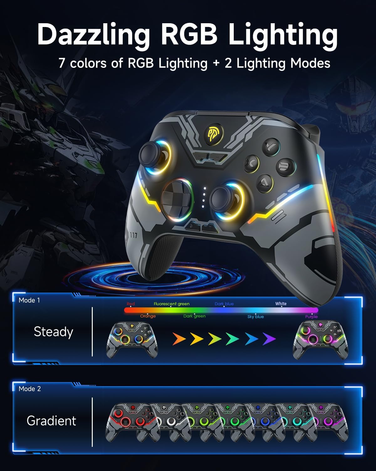 GAMEPAD PC EasySMX X15 RGB Negro