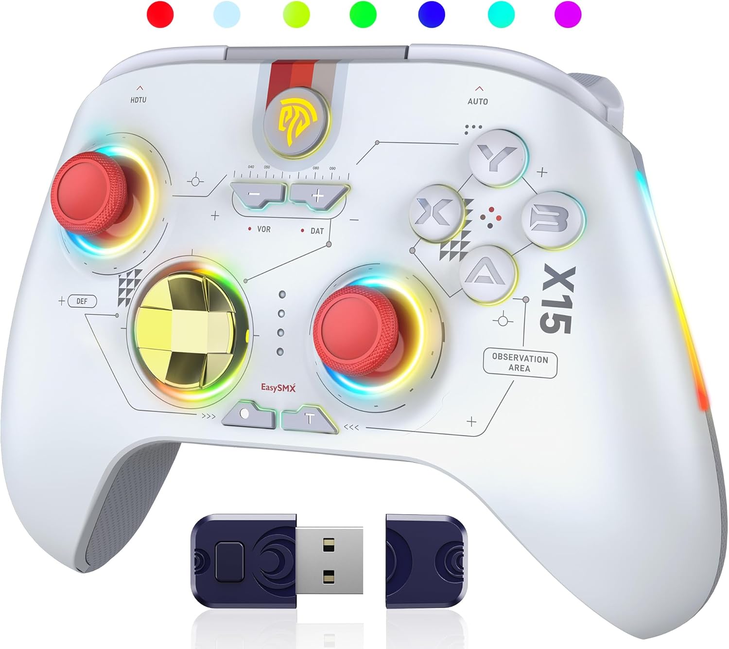 GAMEPAD PC EasySMX X15 RGB Blanco