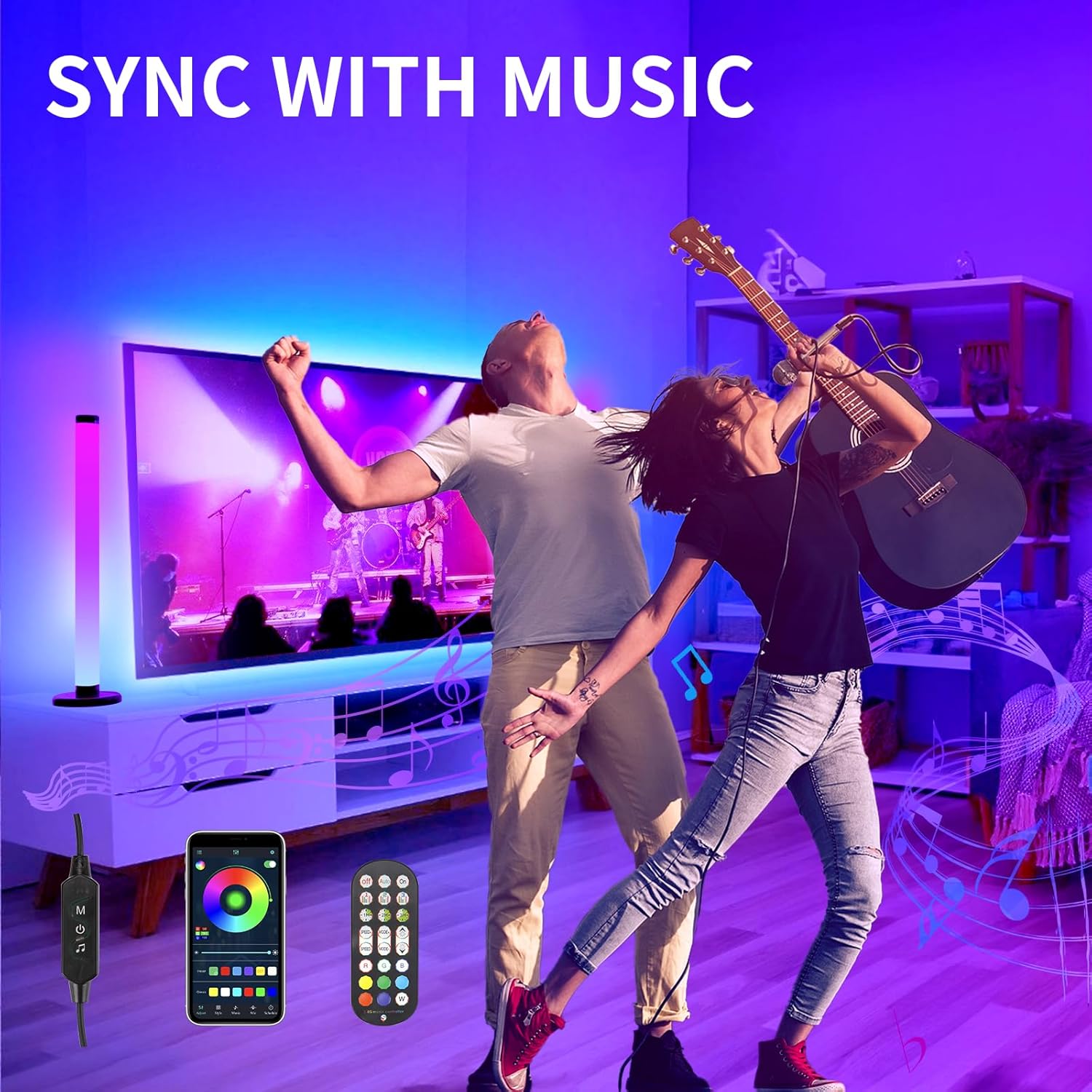 TUBOS LUZ RBG CON MANDO 360