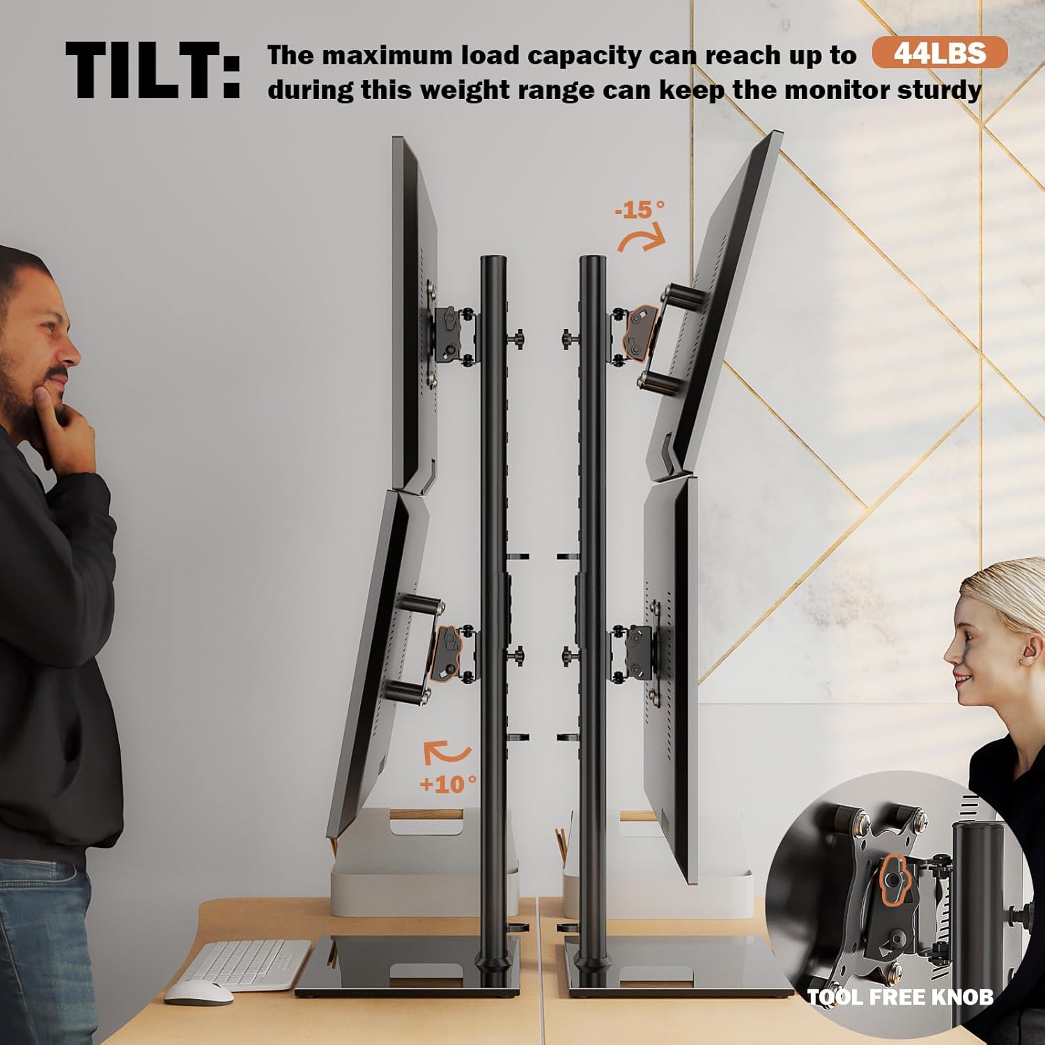 SOPORTE 2 MONITORES CON BASE