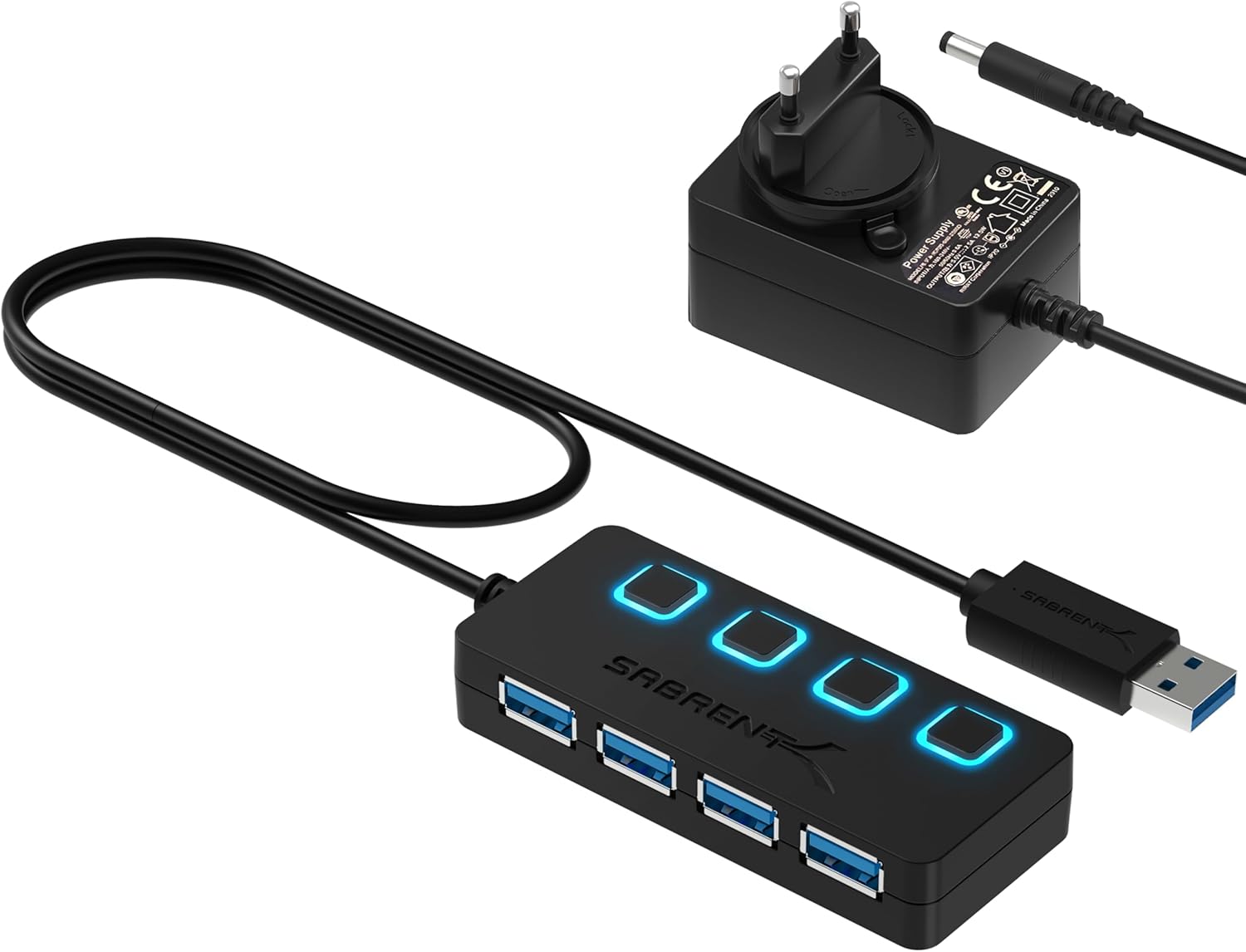 HUB USB 3.0 4 PUERTOS CON ALIMENTADOR