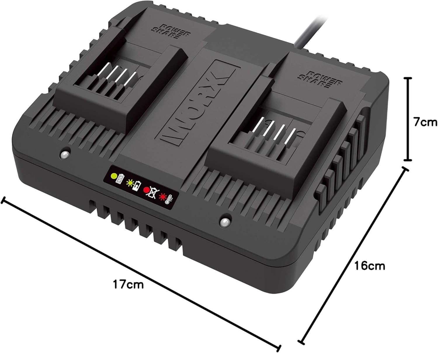 CARGADOR DOBLE BATERIAS WORX 20V