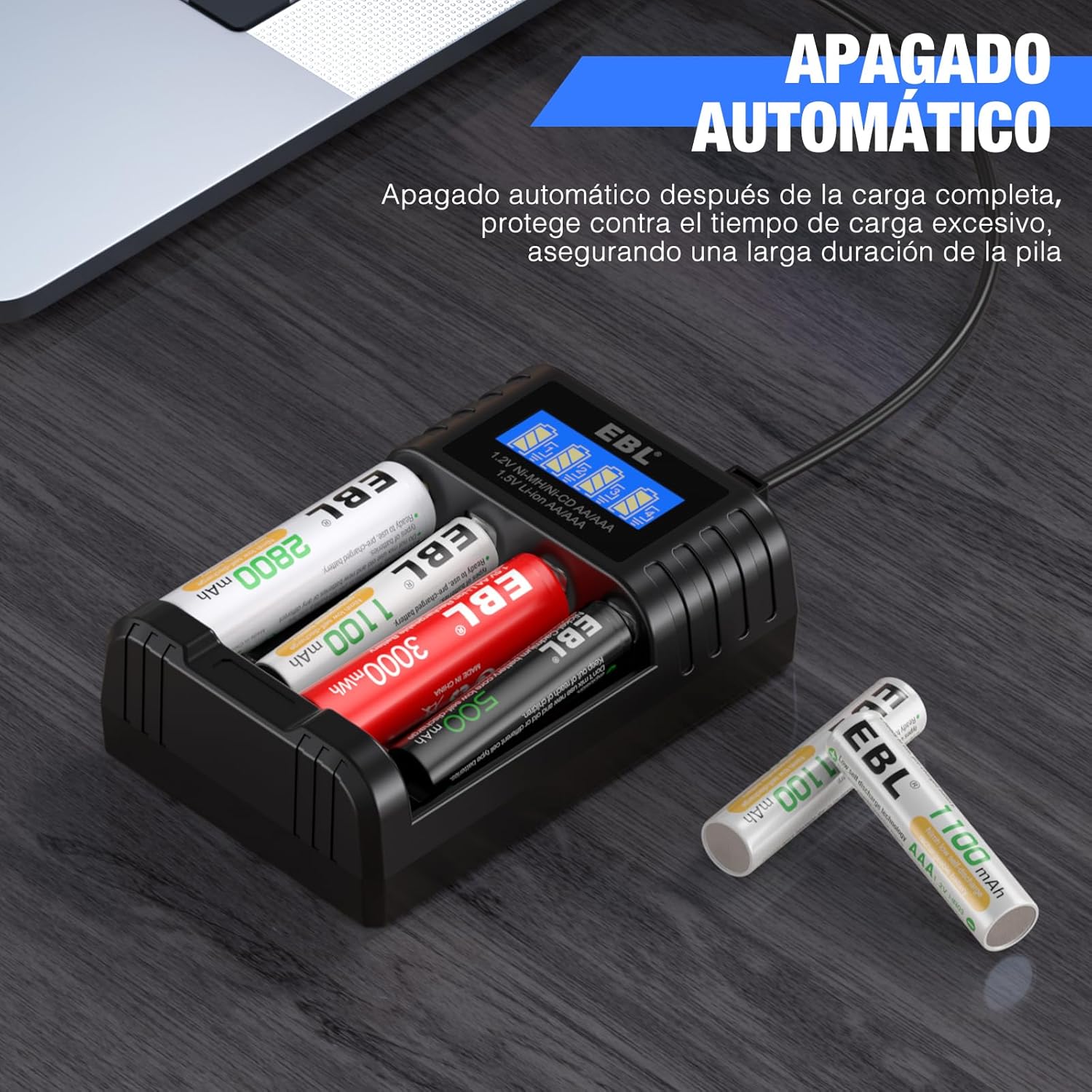 CARGADOR PILAS LITIO USB-C AA Y AAA