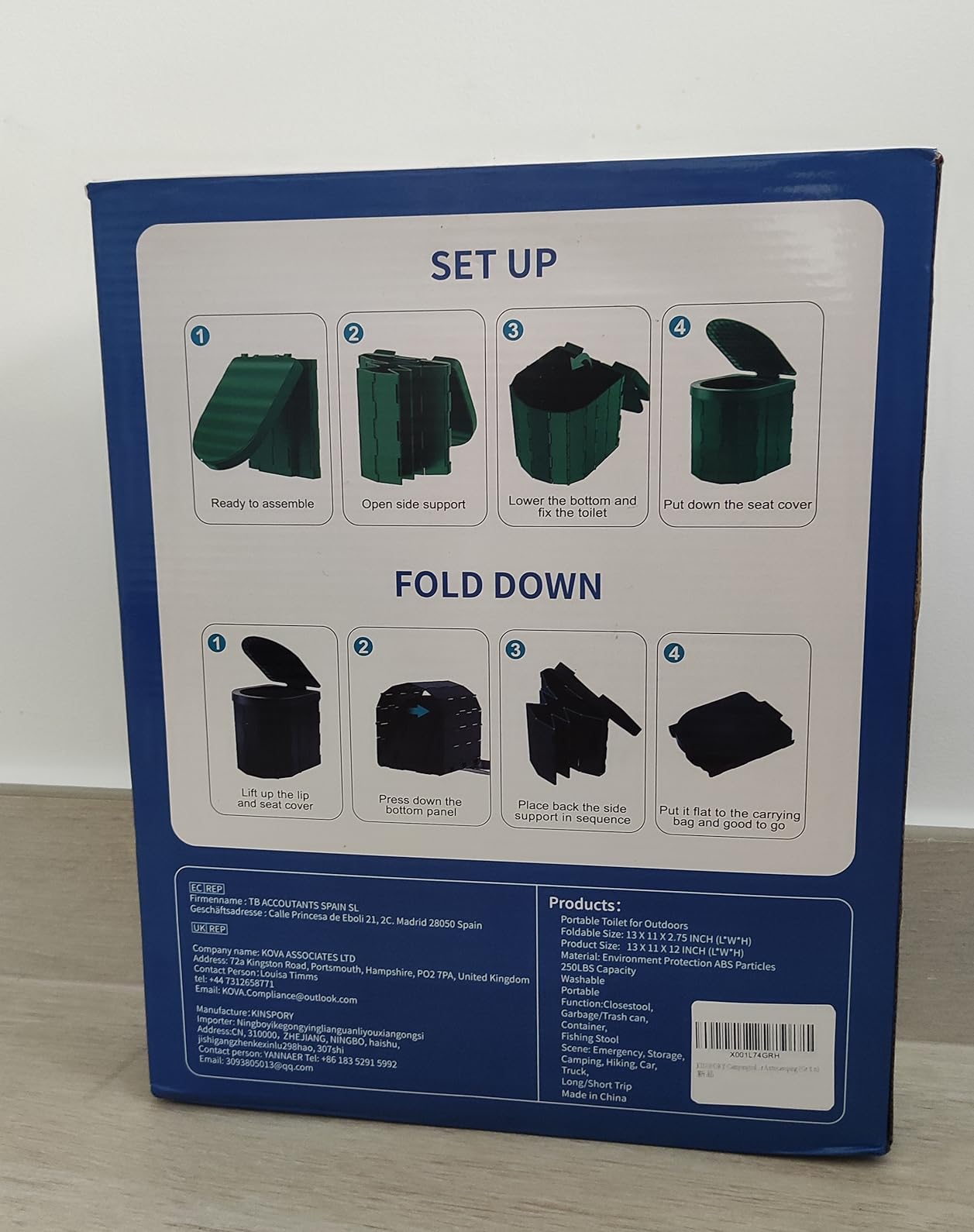 WC INODORO PORTATIL PLEGABLE CON FUNDA