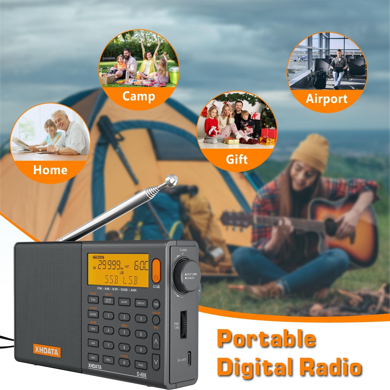 RADIO DIGITAL XHDATA D-808 MULTIBANDA