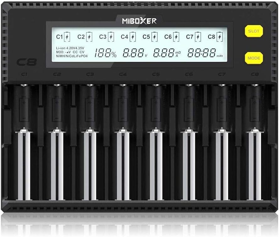 CARGADOR BATERIAS LITIO DIGITAL X8 MIBOXER