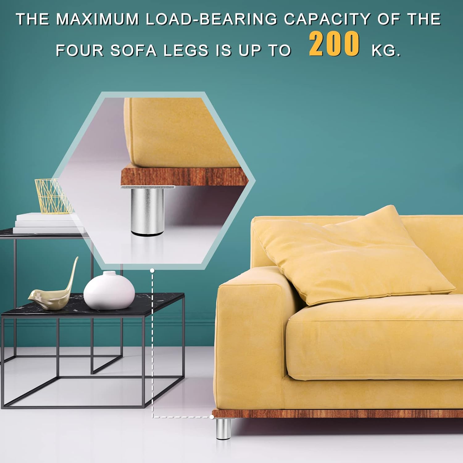 PATAS ALUMINIO 10 CM REGULABLES PACK 4