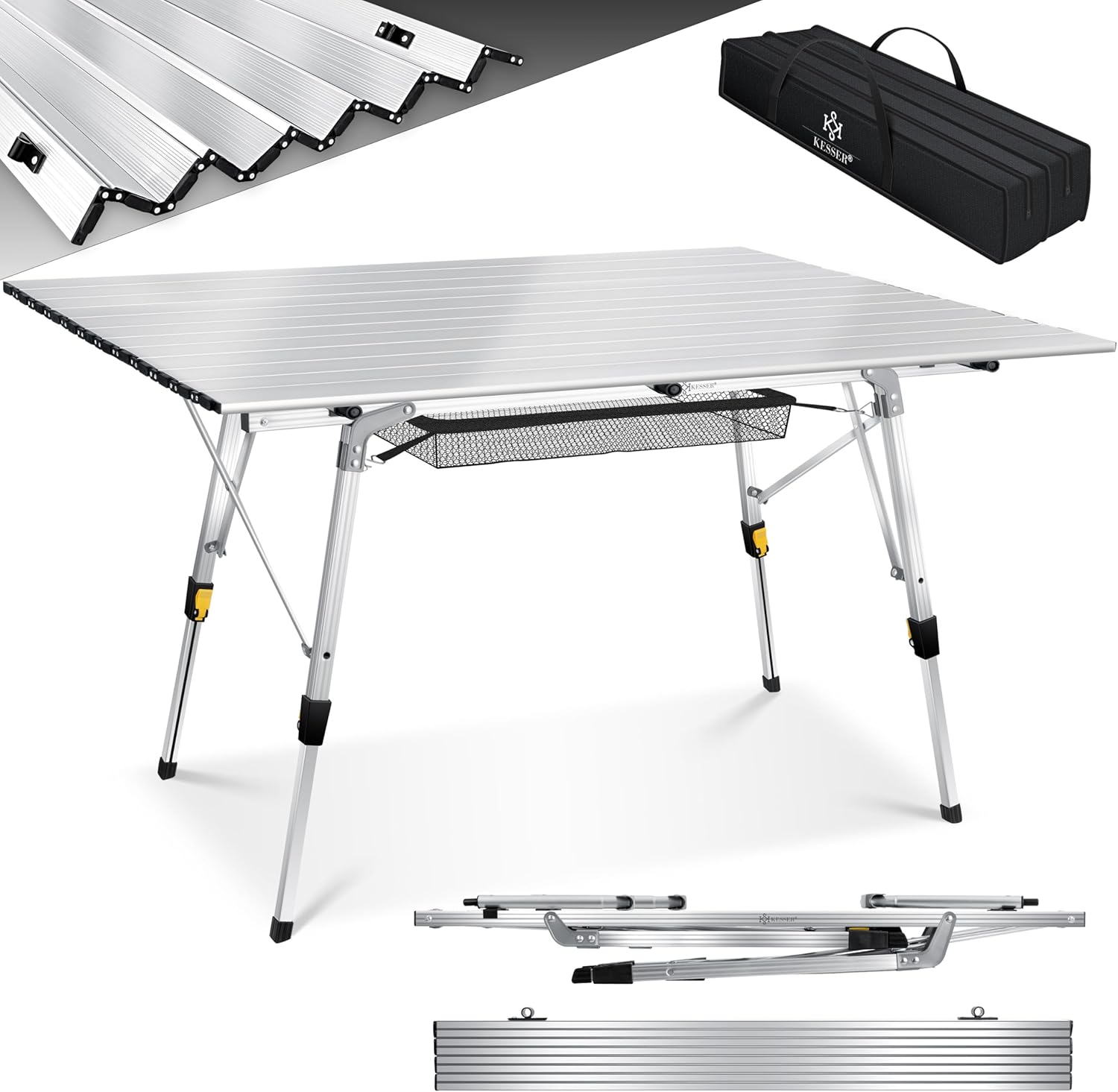 MESA PLEGABLE ALUMINIO LAMINAS PORTATIL