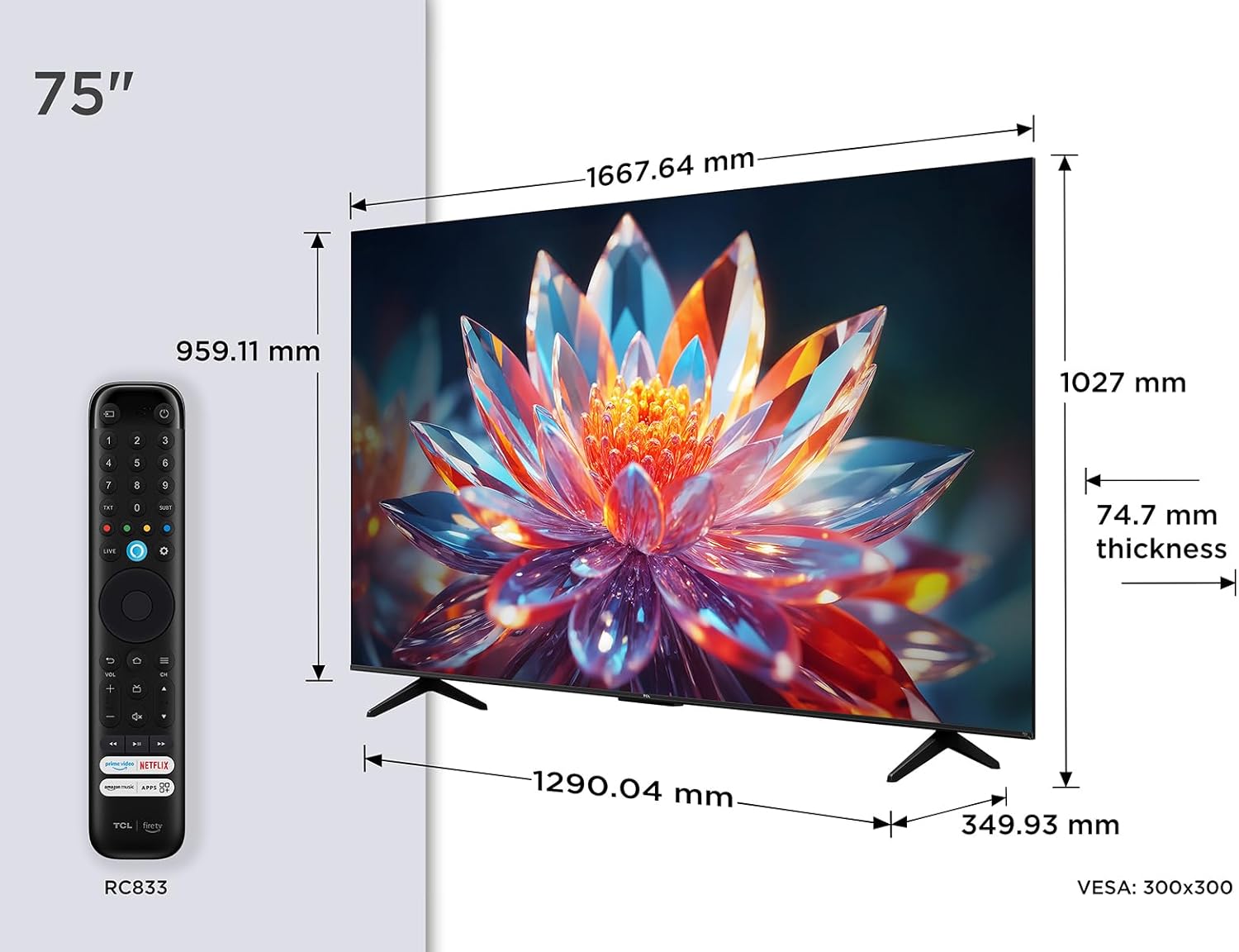 TV TCL 75 PULGADAS 4K QLED HDR FIRE TV