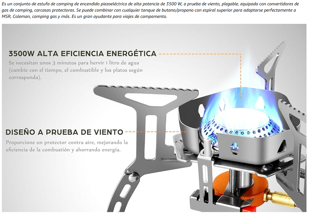 HORNILLO PLEGABLE PARA CARTUCHOS DE GAS